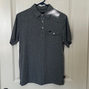 Howler Brothers Men’s Gray Short-Sleeve Polo w Pearl Snaps